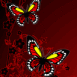 Papillons rouge et noir