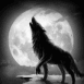 Loup  la pleine lune