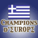 Drapeau grec "champions d'Europe", fond dgrad
