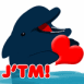 Dauphin portant un coeur "J'TM!"